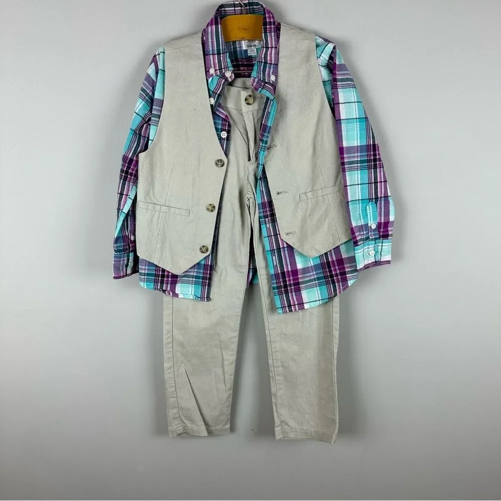 Gymboree Dress Up 3 piece linen/cotton set size 5-6